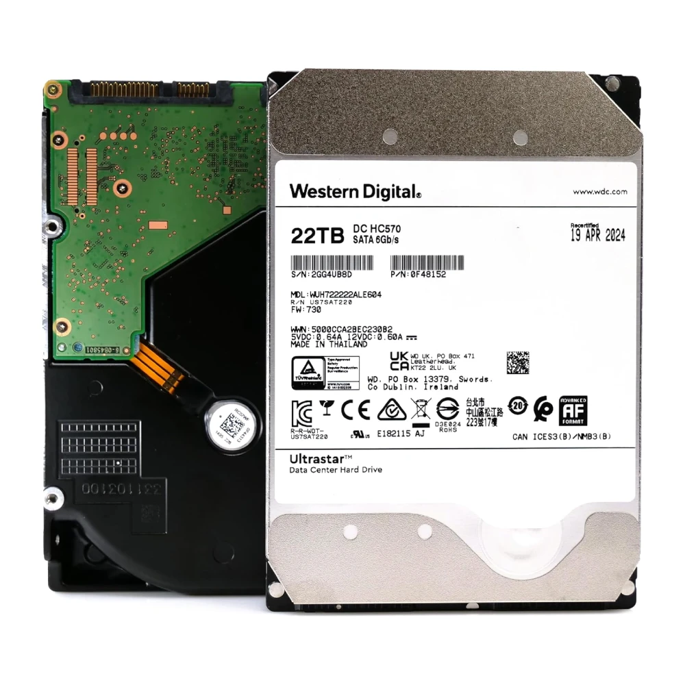 WD Ultrastar 22TB Enterprise Data Center Hard Drive SATA 3.5 Inch DC-HC570 view 2